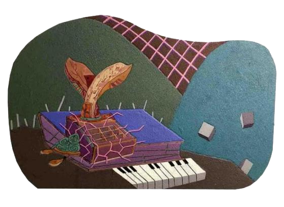 There are musical notes, but there is no sound