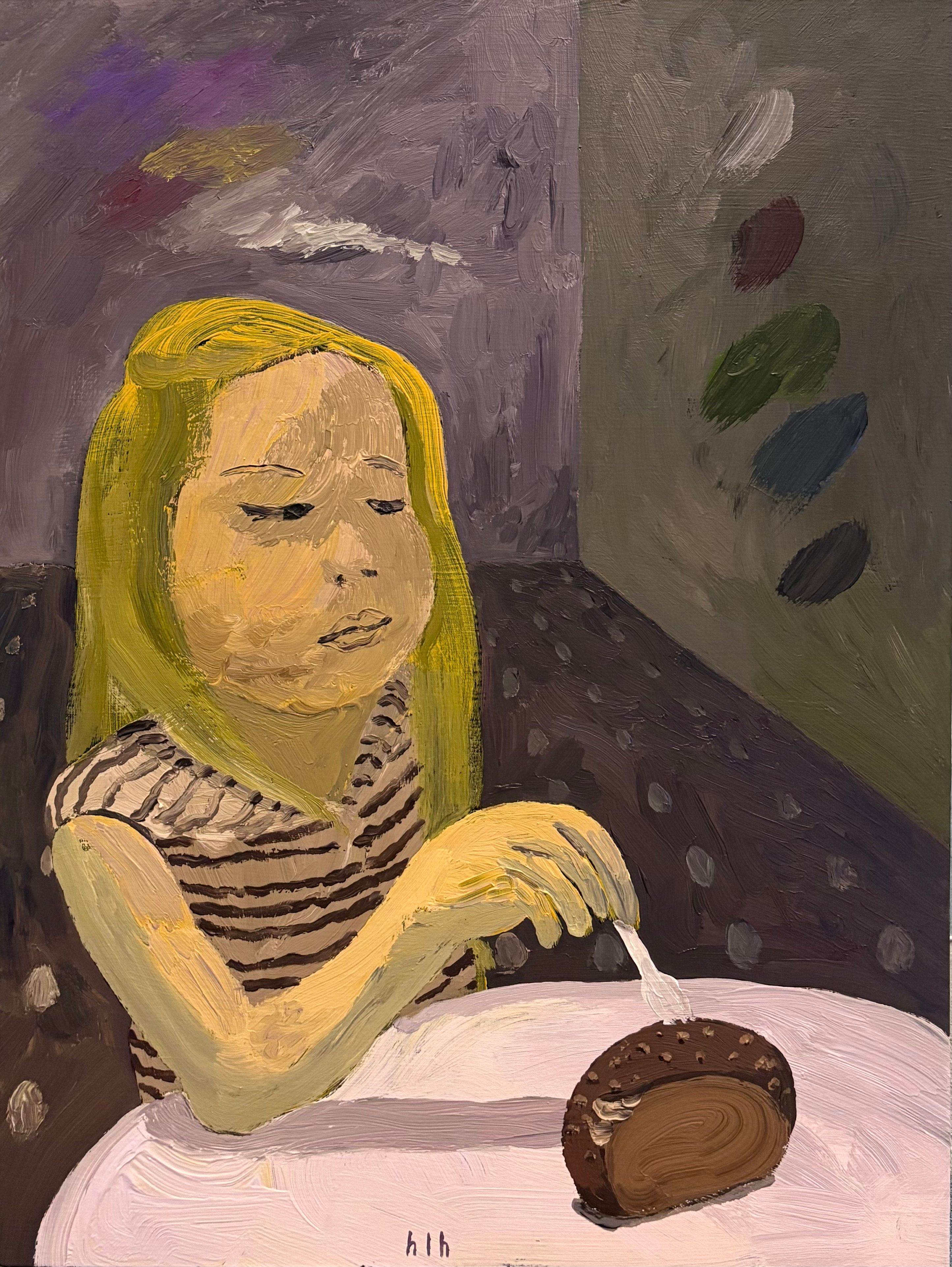 Hu Xuning eating cake