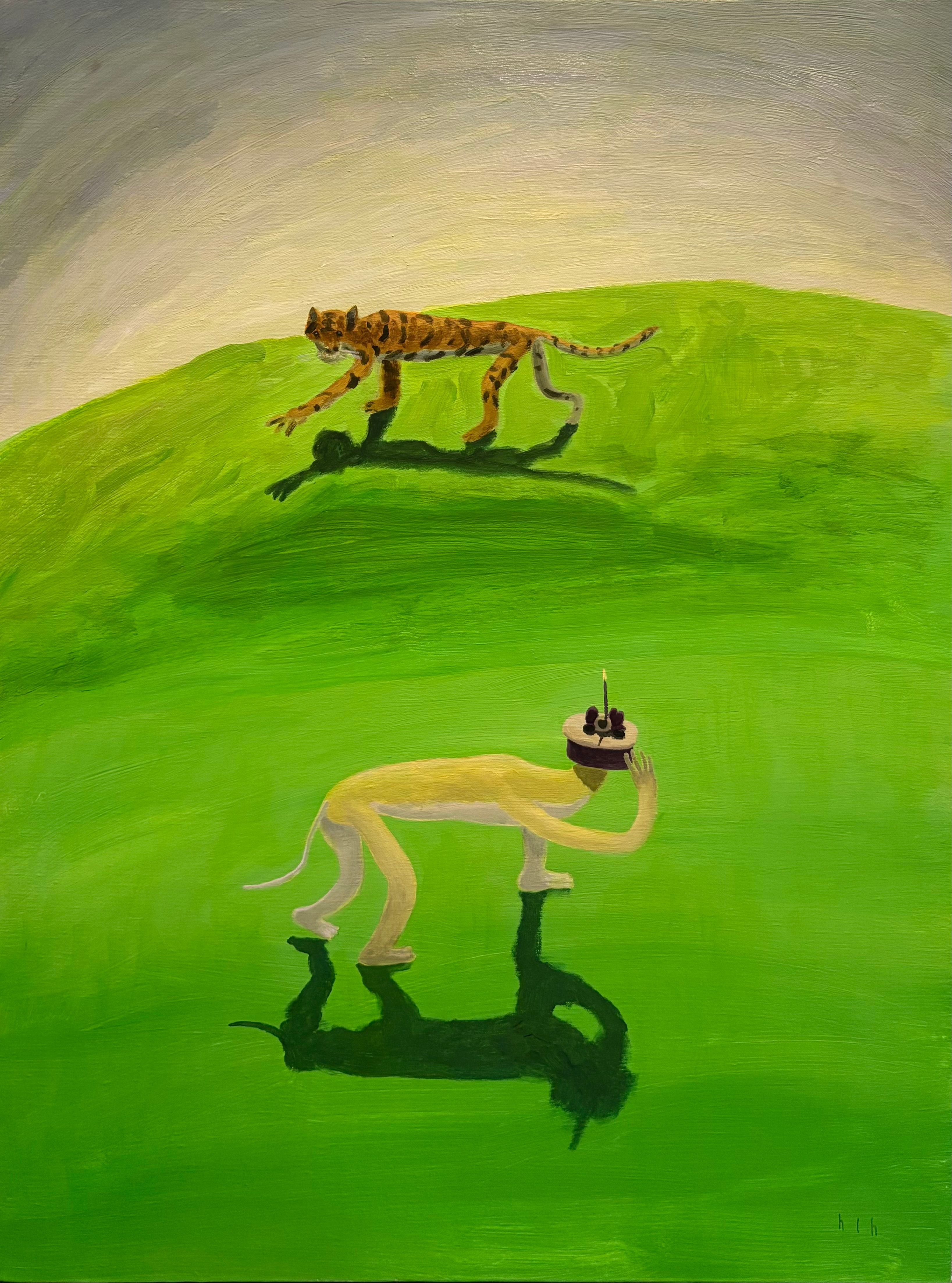 Two tigers are doing an experiment