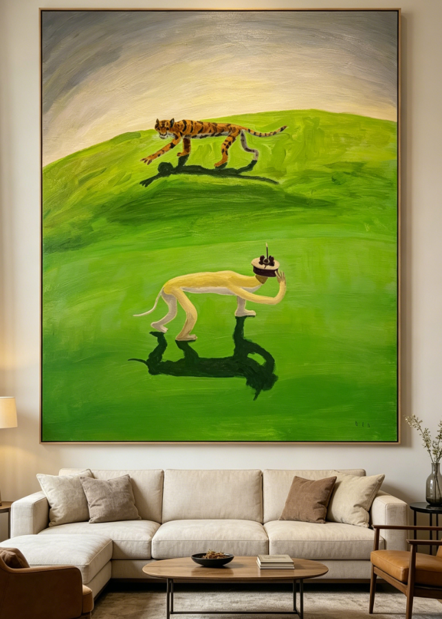 Two tigers are doing an experiment