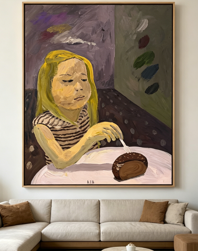 Hu Xuning eating cake