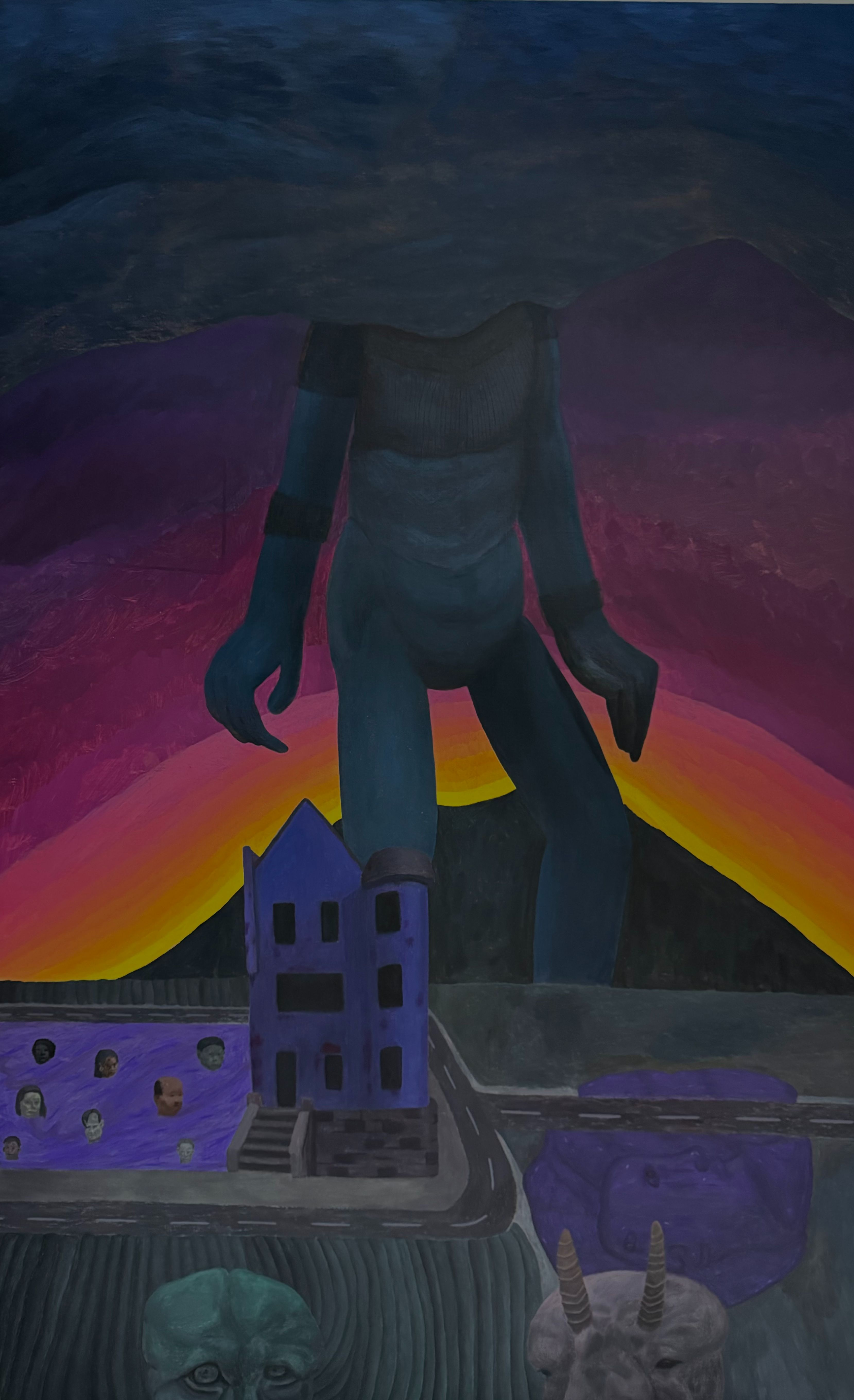 Time and space. Giants. Empty houses